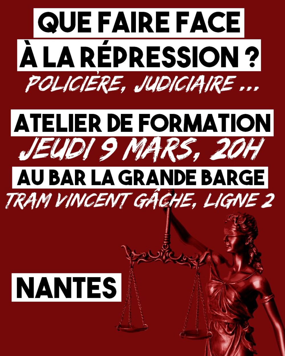 Que faire face à la répression : atelier à Nantes