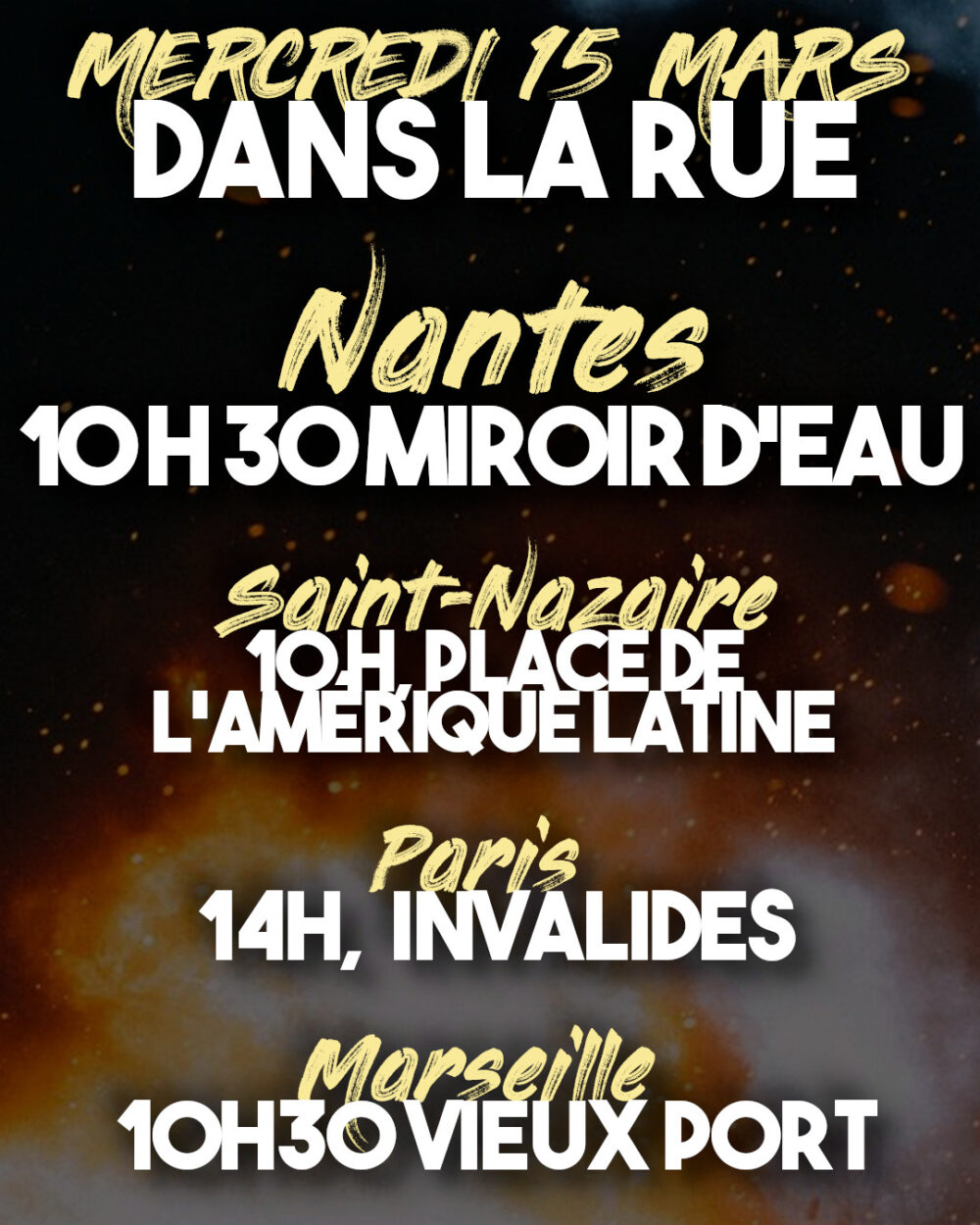 Mercredi 15 mars : dans la rue