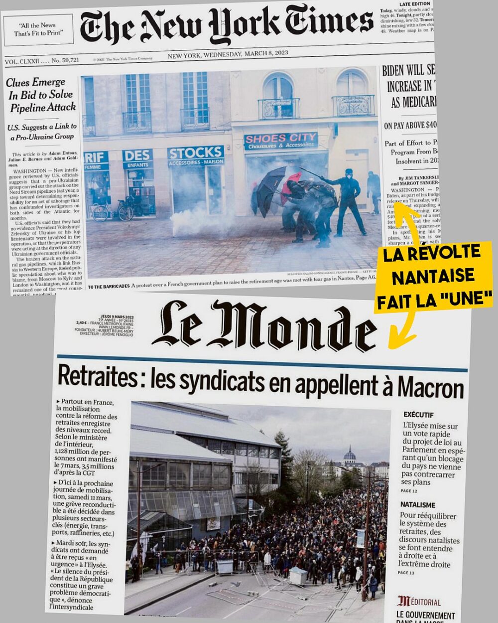 La révolte nantaise en couverture de la presse internationale
