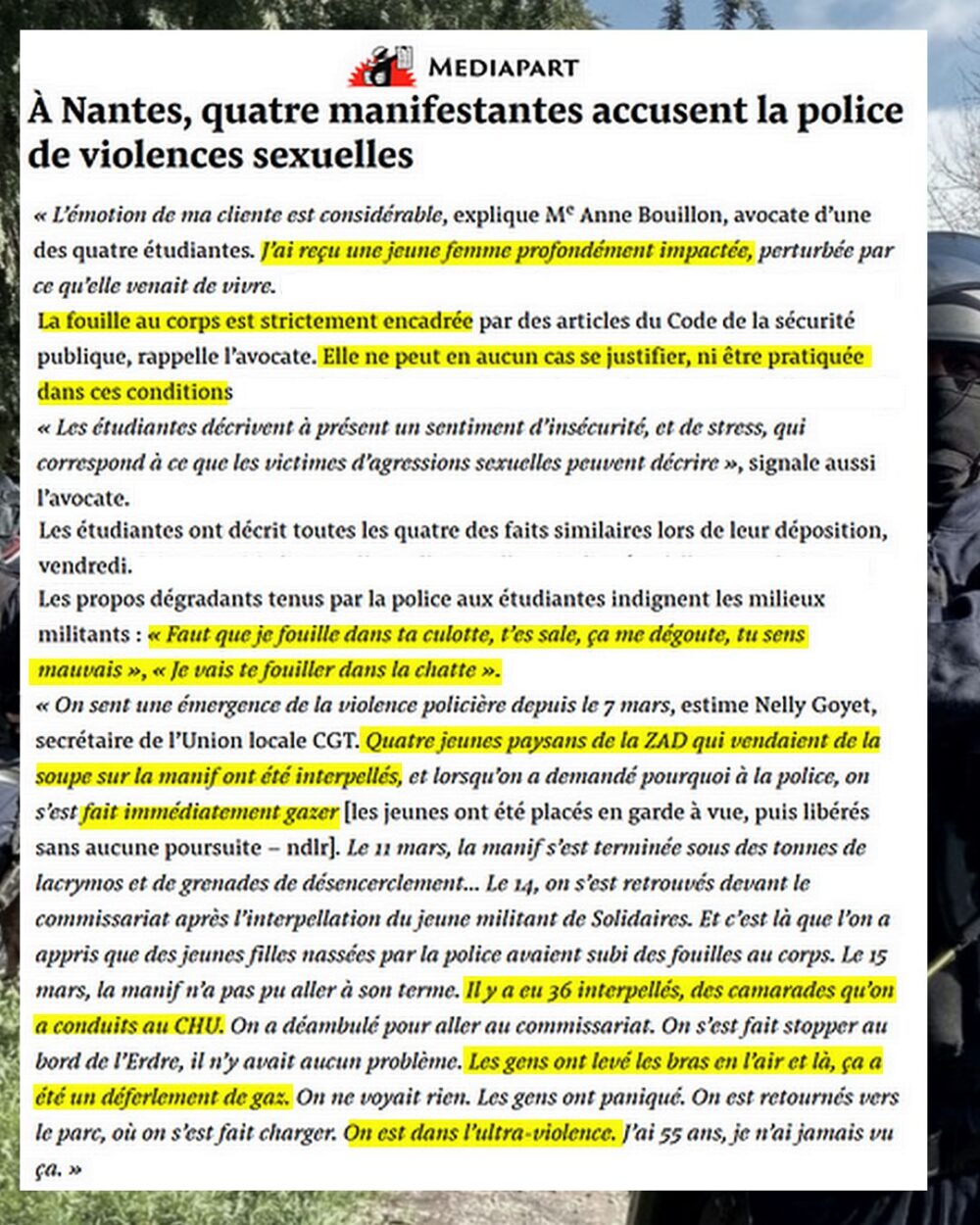 Police à Nantes : agressions sexuelles et ultra-violence