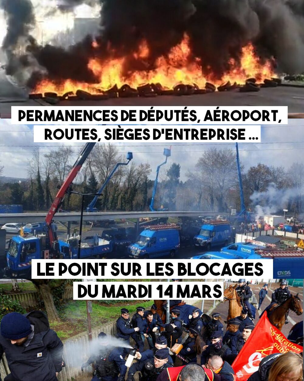 14 mars : un point sur les nombreux blocages
