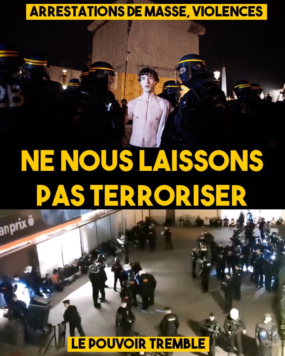 Répression : ne nous laissons pas terroriser