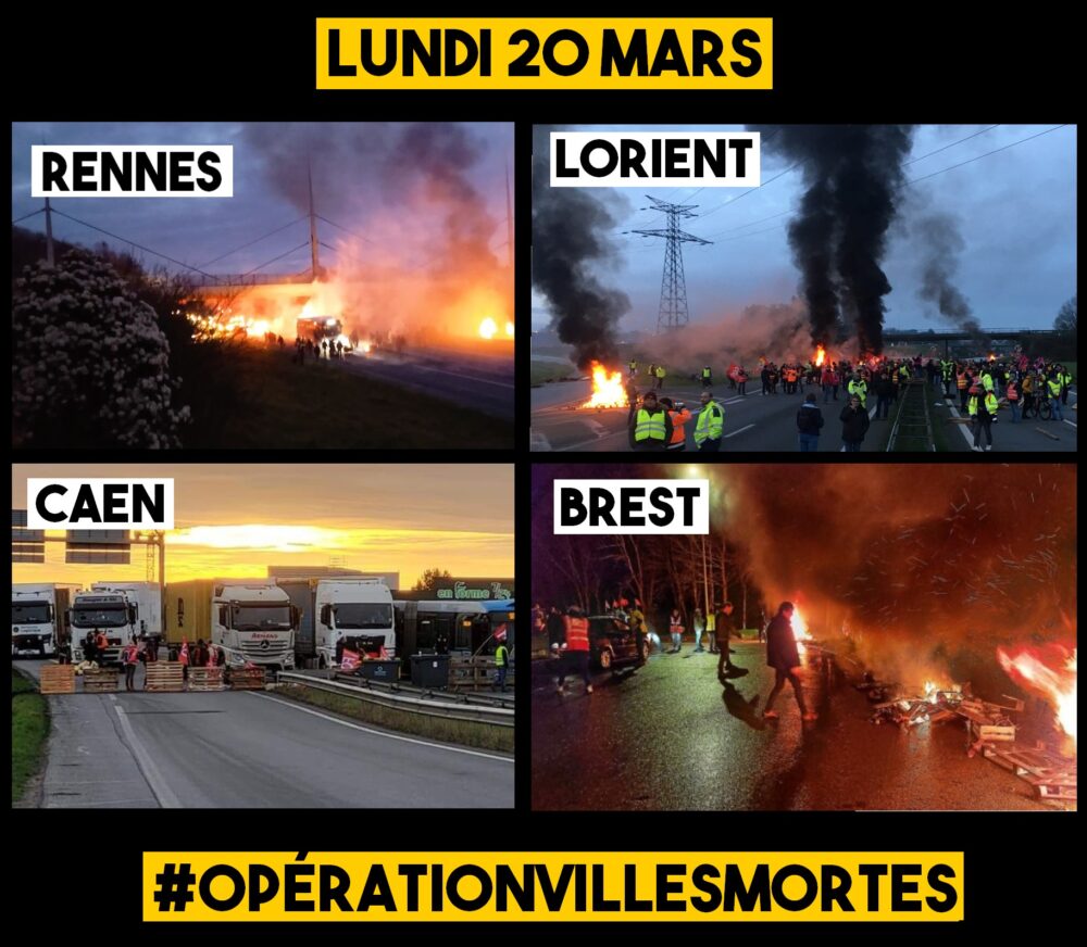 Ce lundi matin : plusieurs villes bloquées