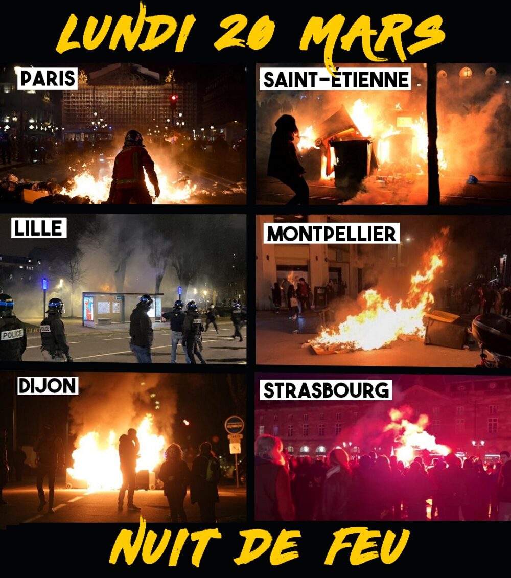 20 mars : nuit de feu dans toute la France