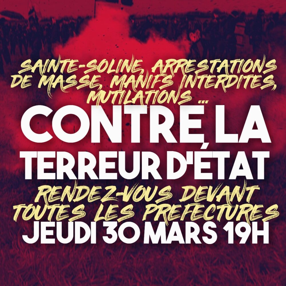 Contre la terreur d’État : jeudi, 19h, devant toutes les préfectures