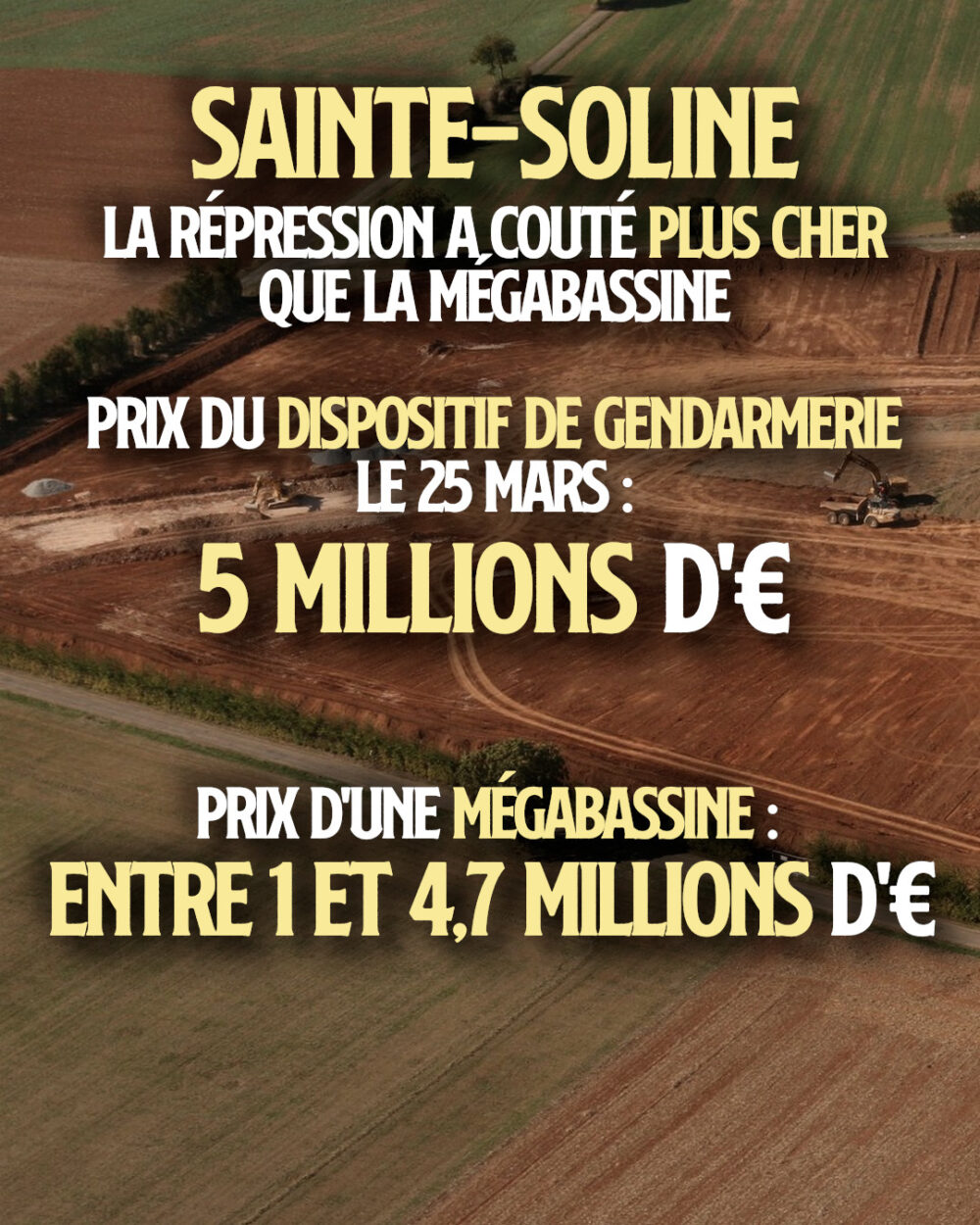 Sainte-Soline : la répression a coûté plus cher que la mégabassine !