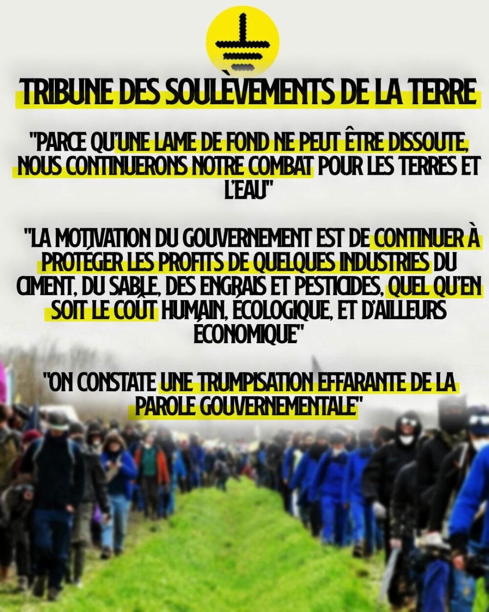 «Une lame de fond ne peut être dissoute» : tribune des Soulèvements de la Terre