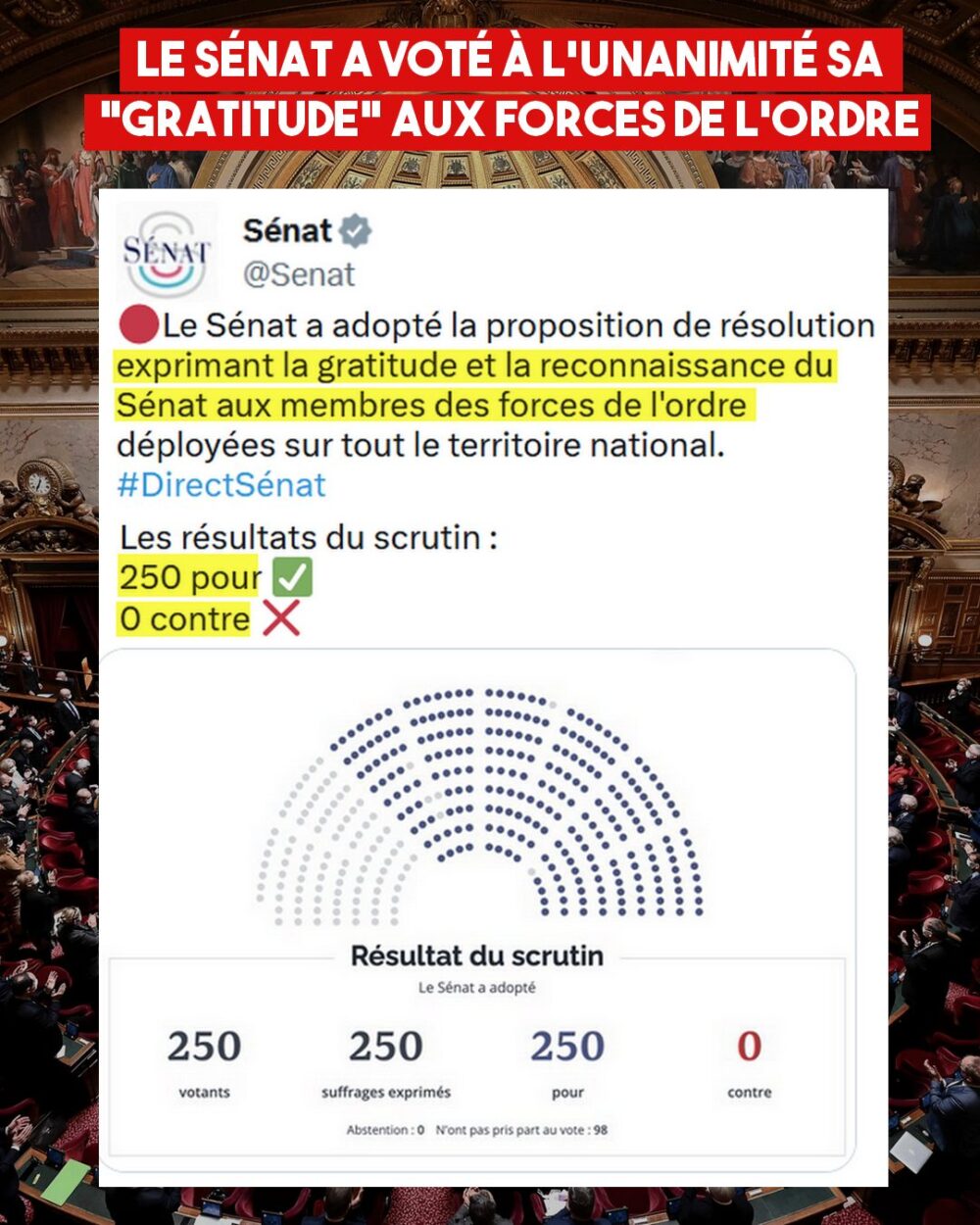 Le Sénat remercie ses hommes de main
