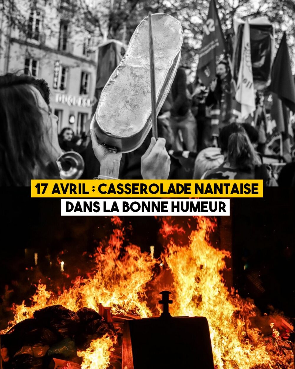 Joyeuse casserolade dans les rues de Nantes