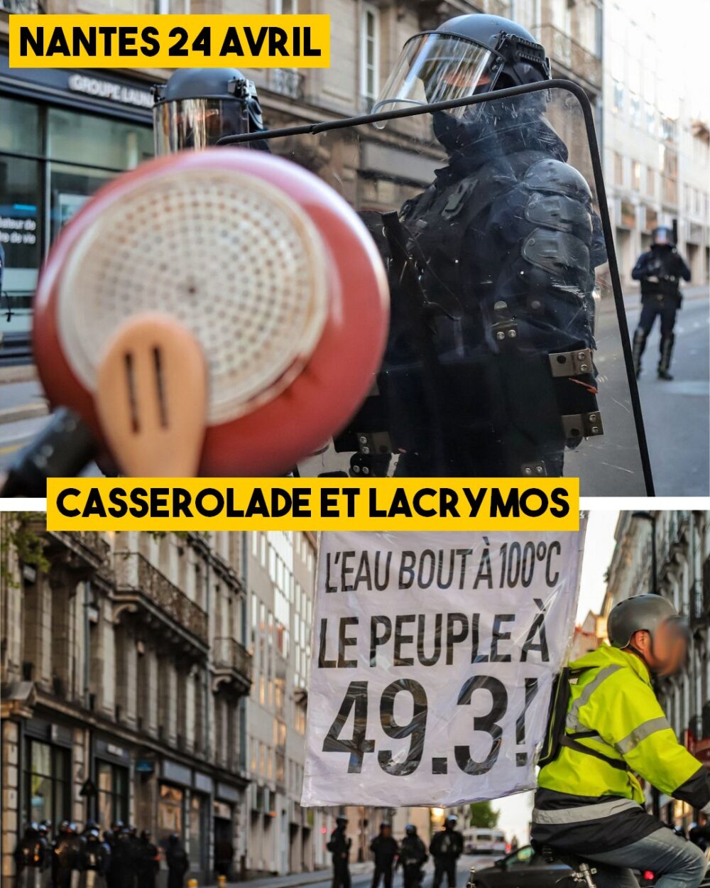Nantes, 24 avril : casserolade et lacrymos