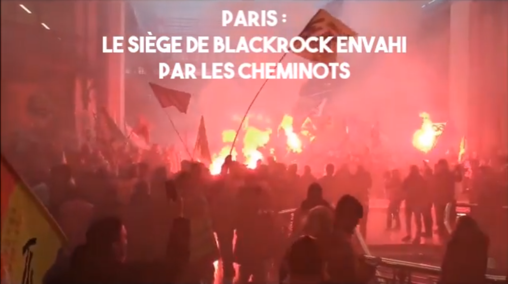 Paris : le siège de BlackRock envahi par les cheminots