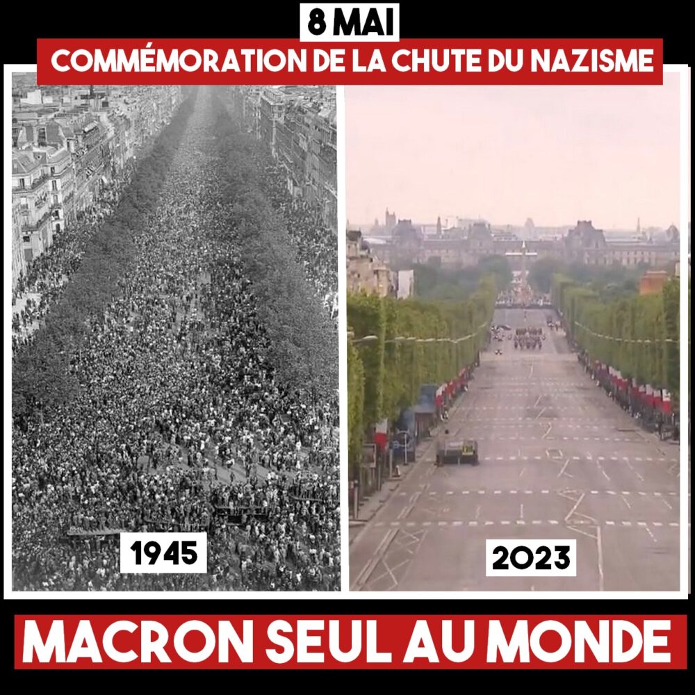 Pour commémorer la chute du nazisme, Macron seul au monde