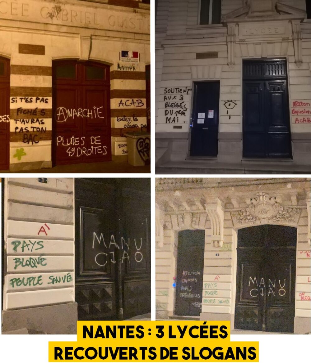 Nantes : des lycées couverts de slogans