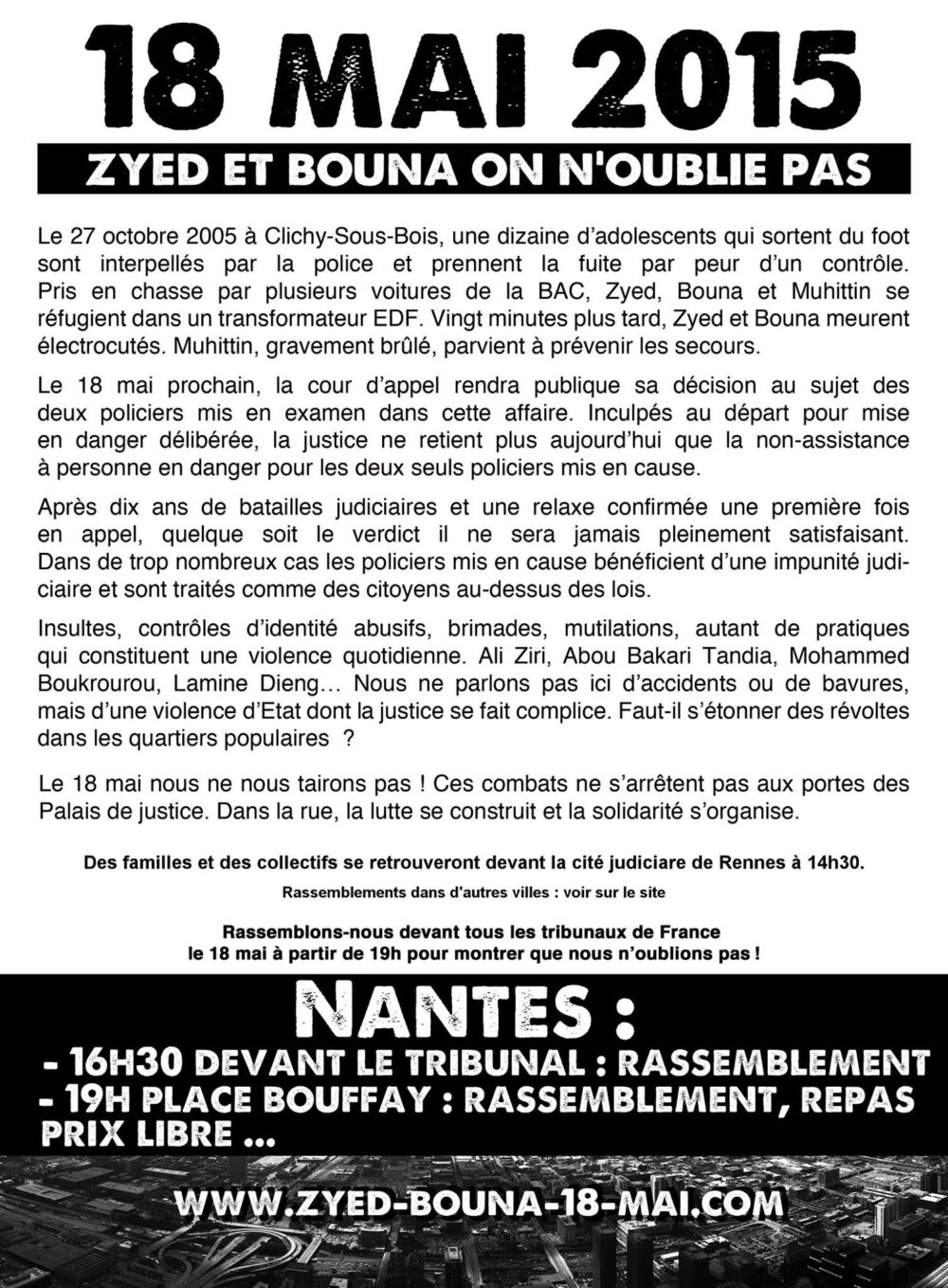 Justice pour Zyed et Bouna