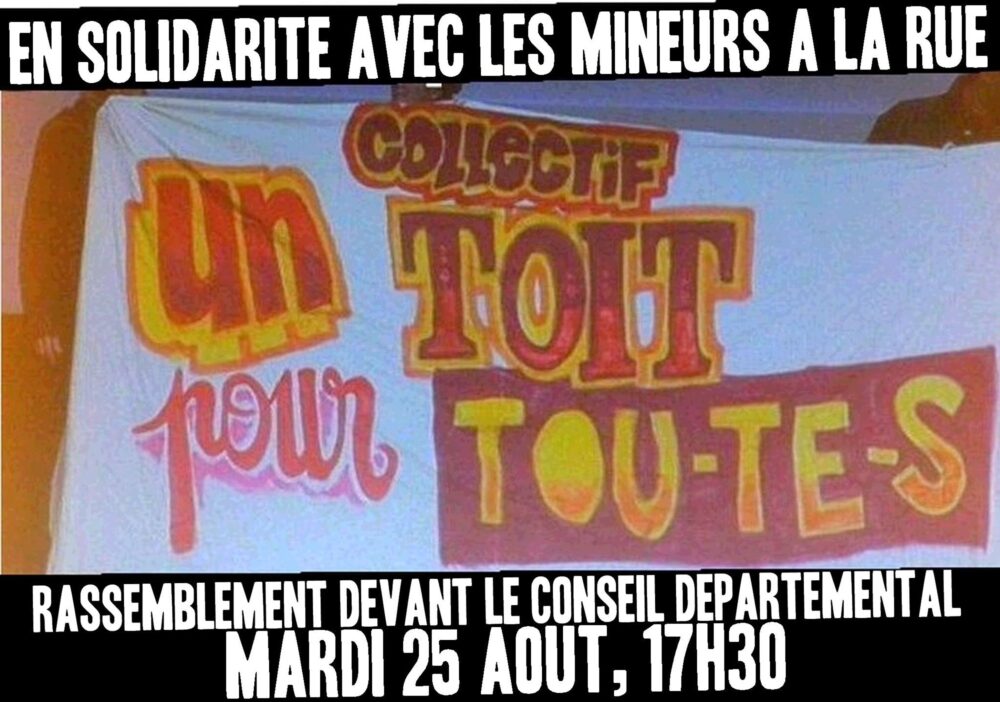 Nantes, ce mardi 25 août : rassemblement de soutien aux mineurs isolés
