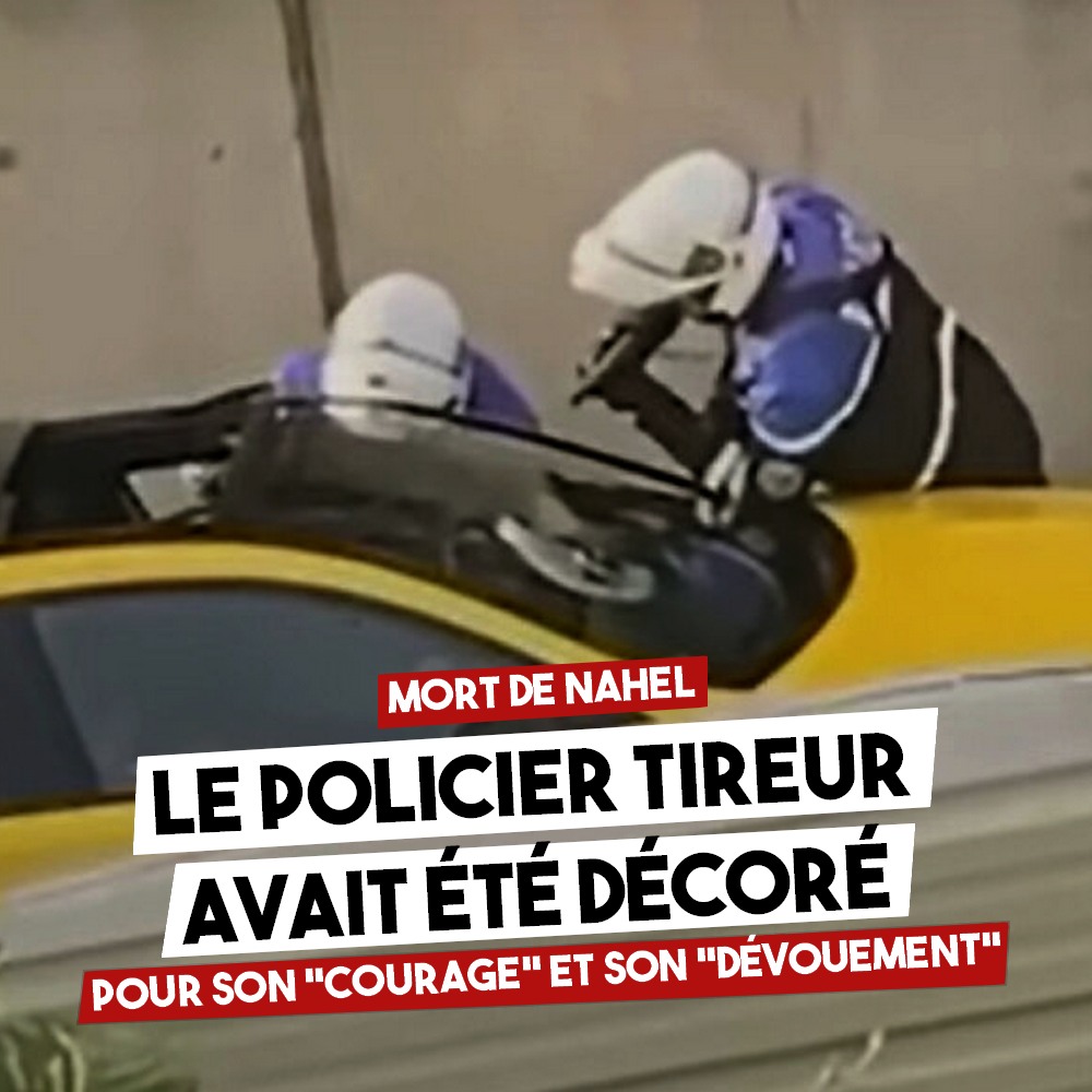 Capture d'écran de l'instant où un motard de la police tire à bout portant sur Nahel