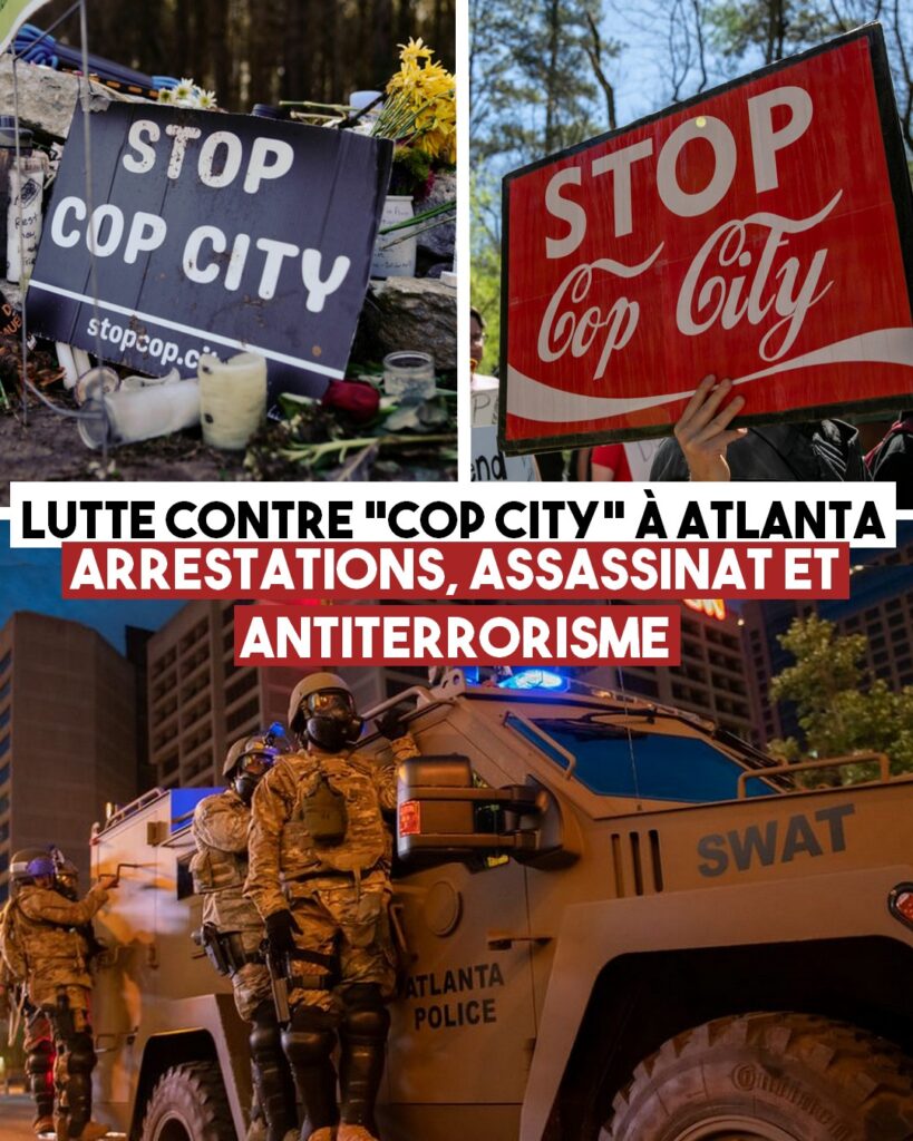 Photos : manifestation contre Cop city, et brigade du SWAT d'Atlanta