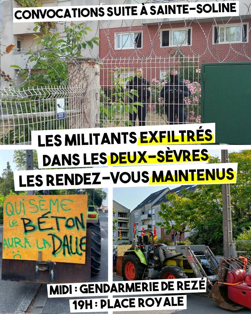 Sainte-Soline : l’acharnement continue, les rendez-vous maintenus
