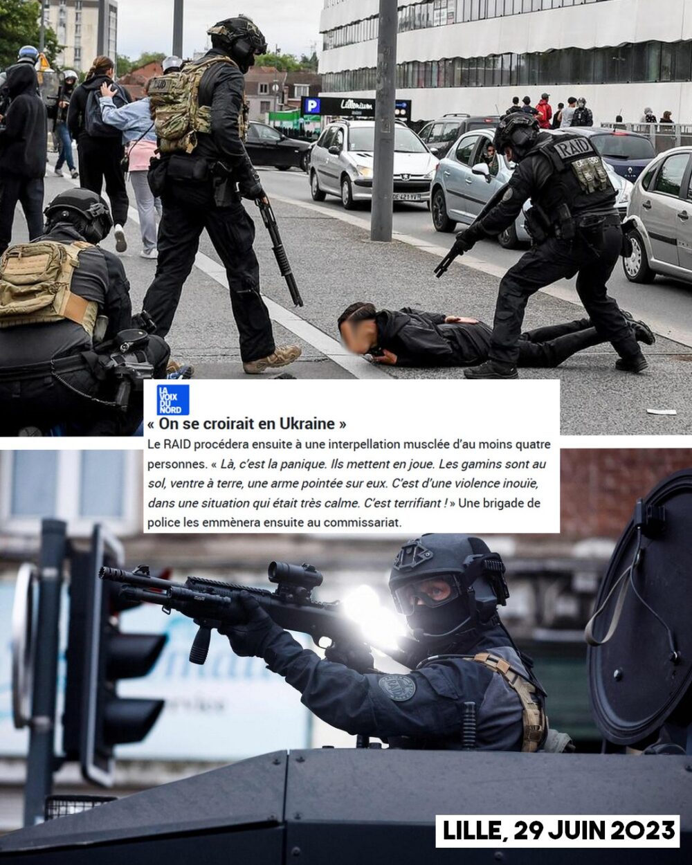 Lille : des fusils à pompe braqués sur des adolescents