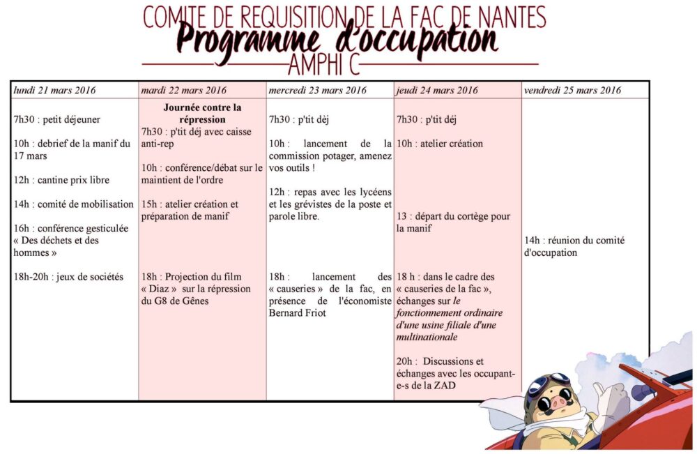 Le programme de la mobilisation étudiante