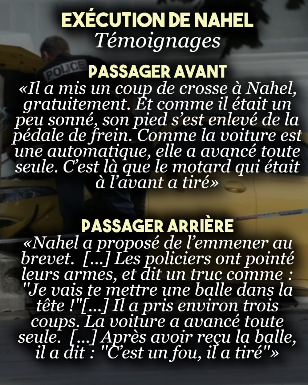 Mort de Nahel : la version des passagers