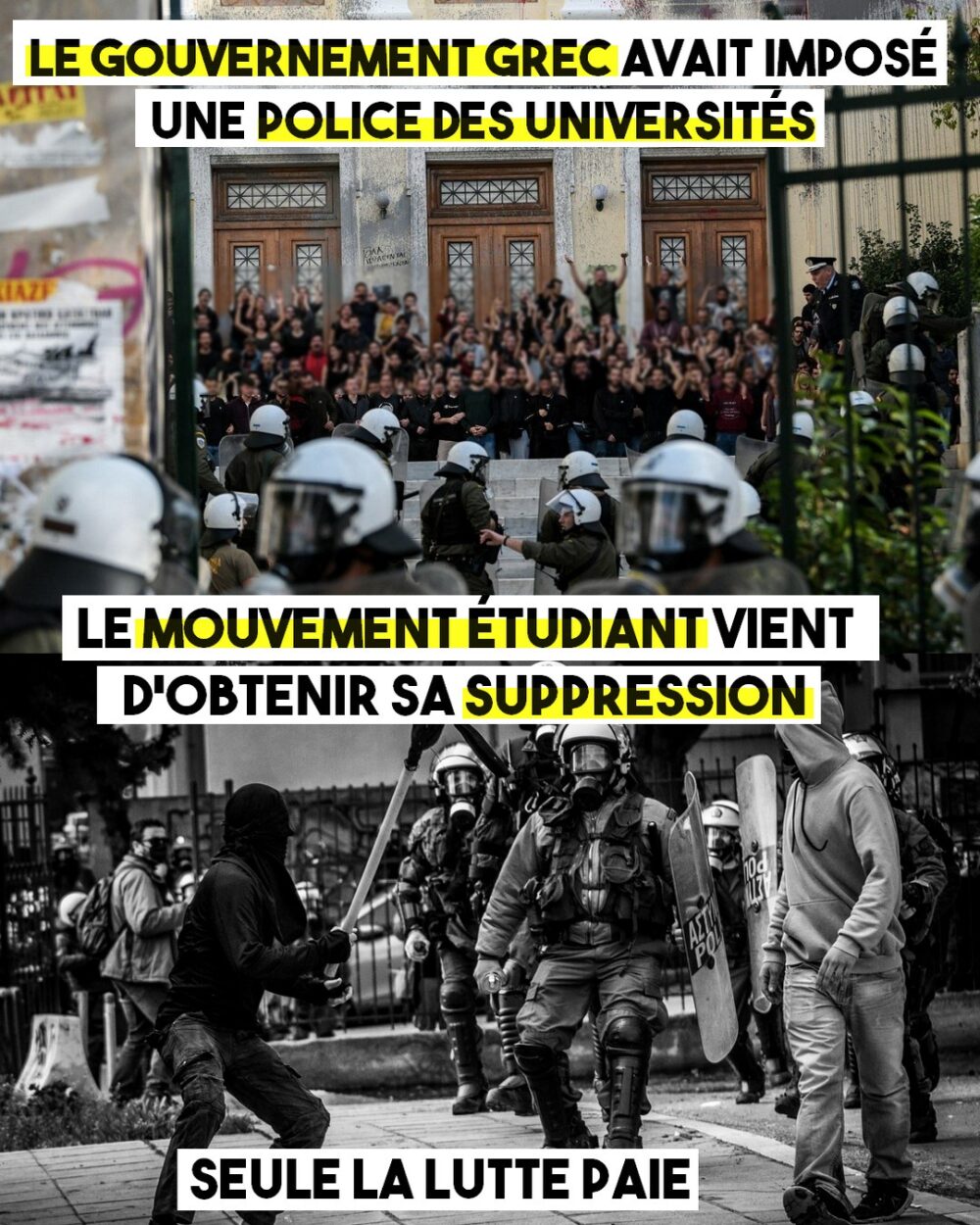 Victoire des luttes étudiantes en Grèce