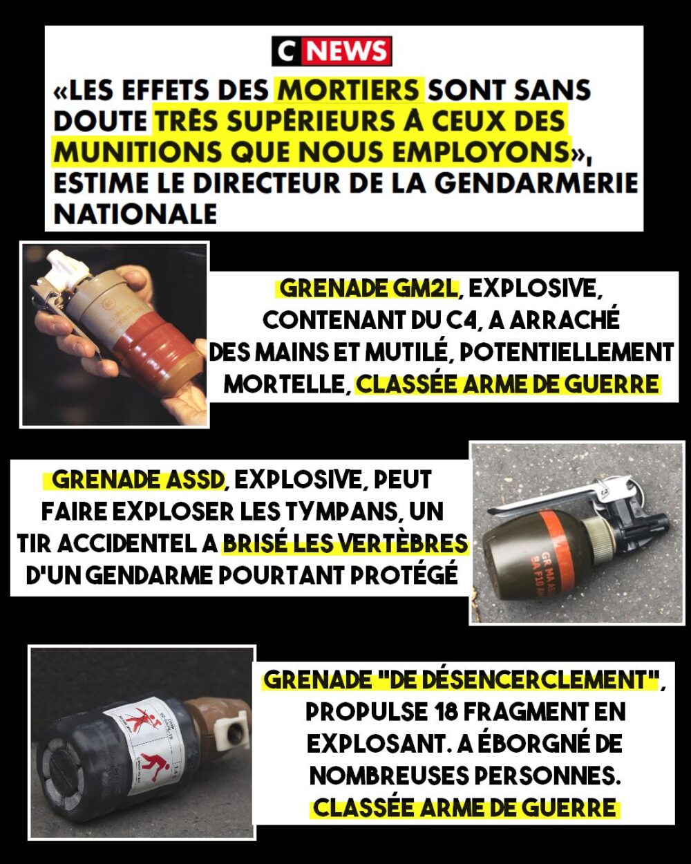 Les feux d’artifice plus dangereux que les grenades de la police ?