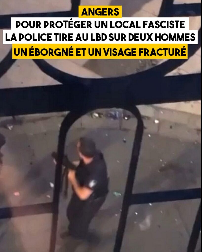 Capture d'écran du seul policier muni d'un LBC à Angers
