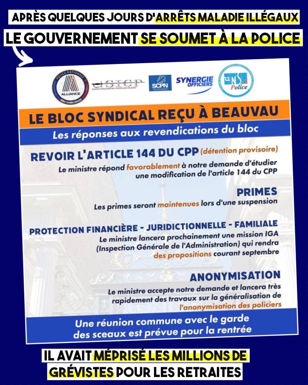 Le gouvernement cède aux fascistes