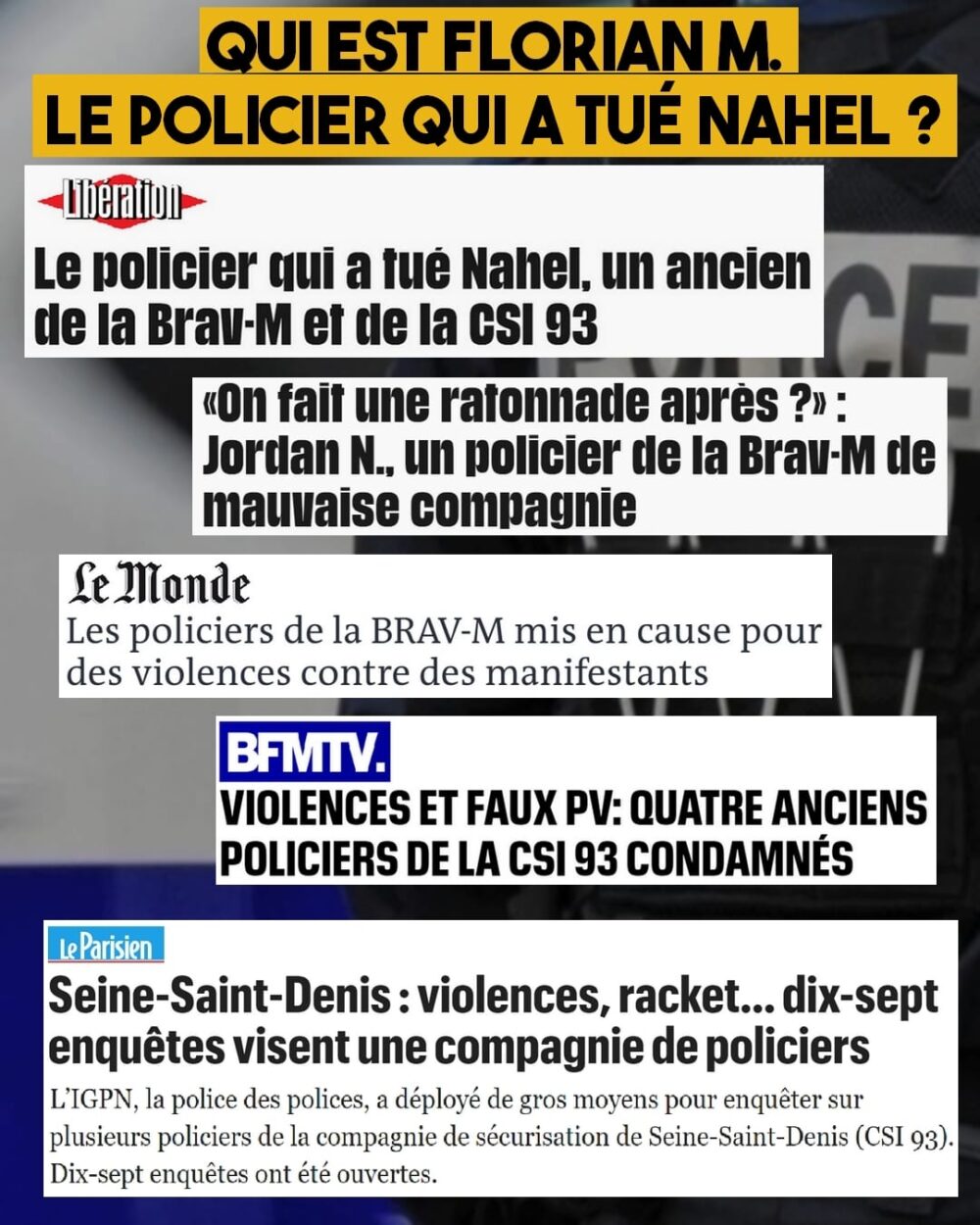 Qui est Florian M., le policier qui a tué Nahel ?