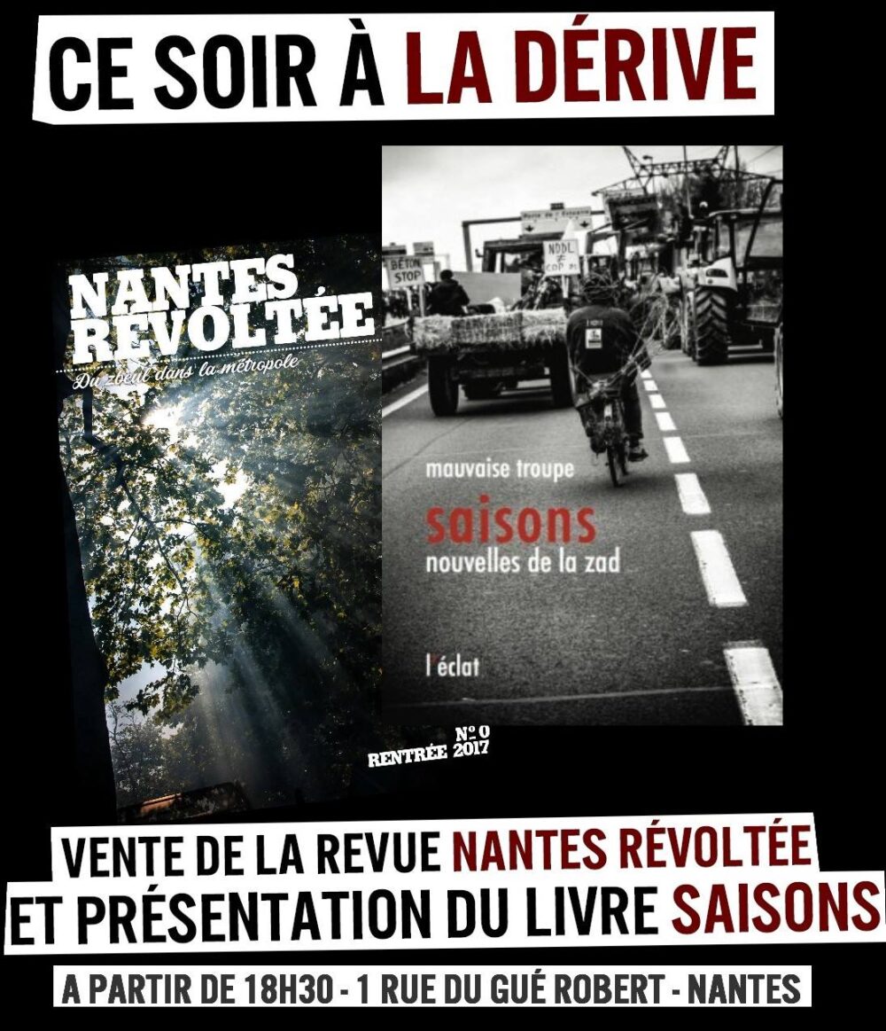 Présentation du livre « Saisons – nouvelles de la ZAD »