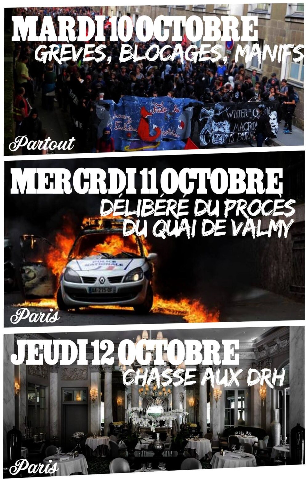 Agenda d’une semaine agitée