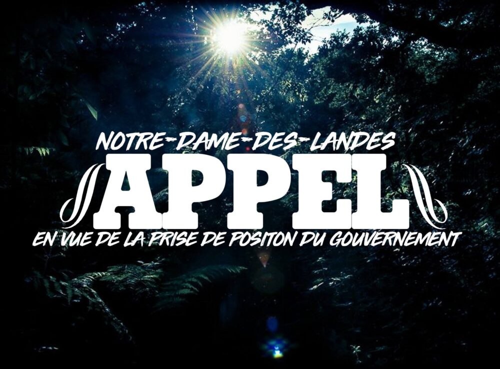 Appel en vue de la prise de position annoncée par le gouvernement