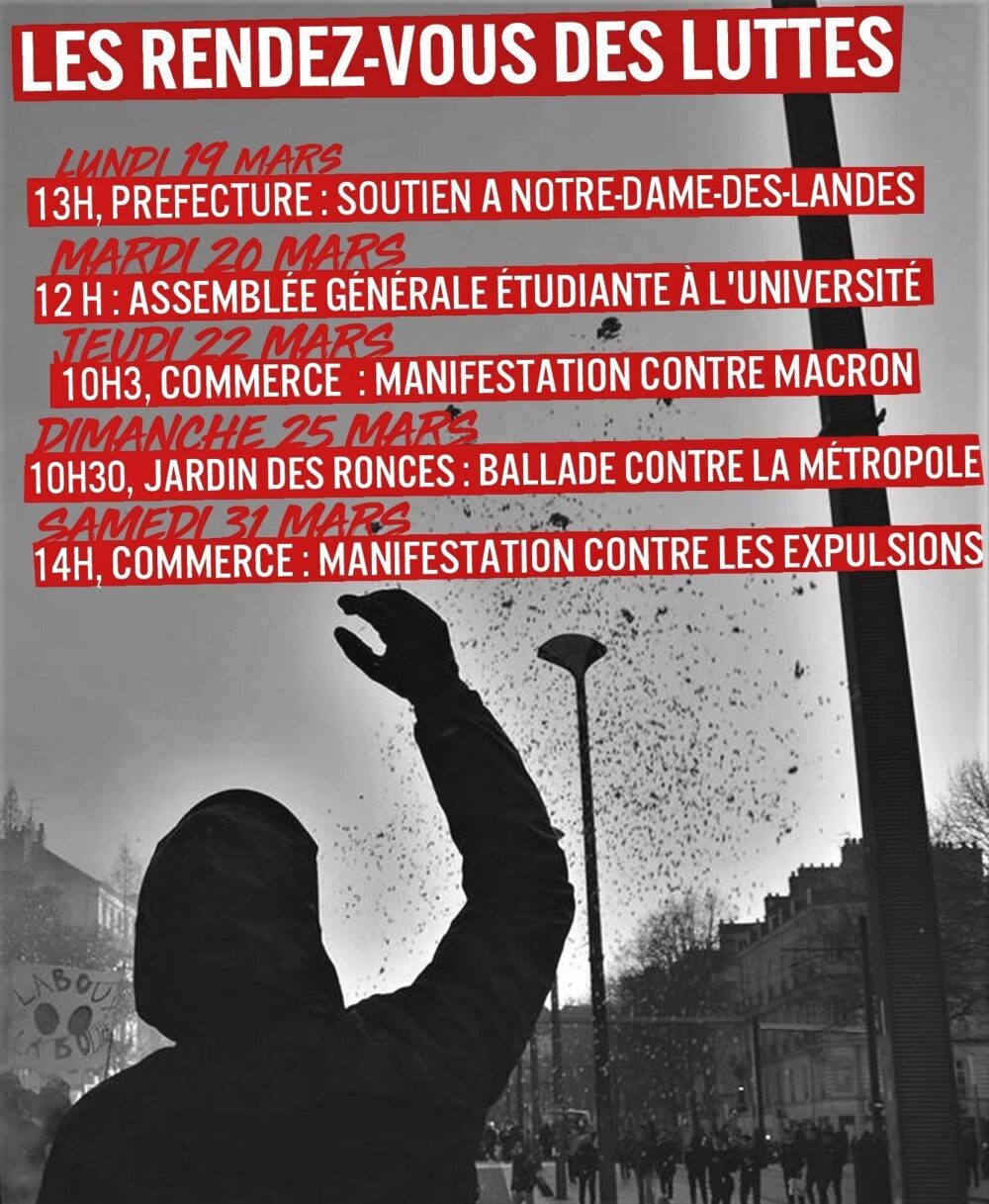 Le printemps approche, et les prochains jours s’annoncent chargés sur le front des luttes !
