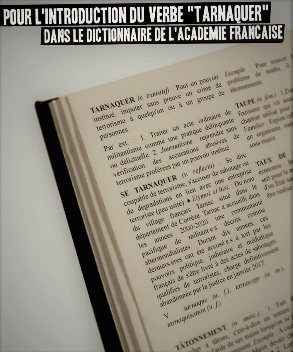 Pour l’introduction du verbe « tarnaquer » dans le dictionnaire de l’Académie Française
