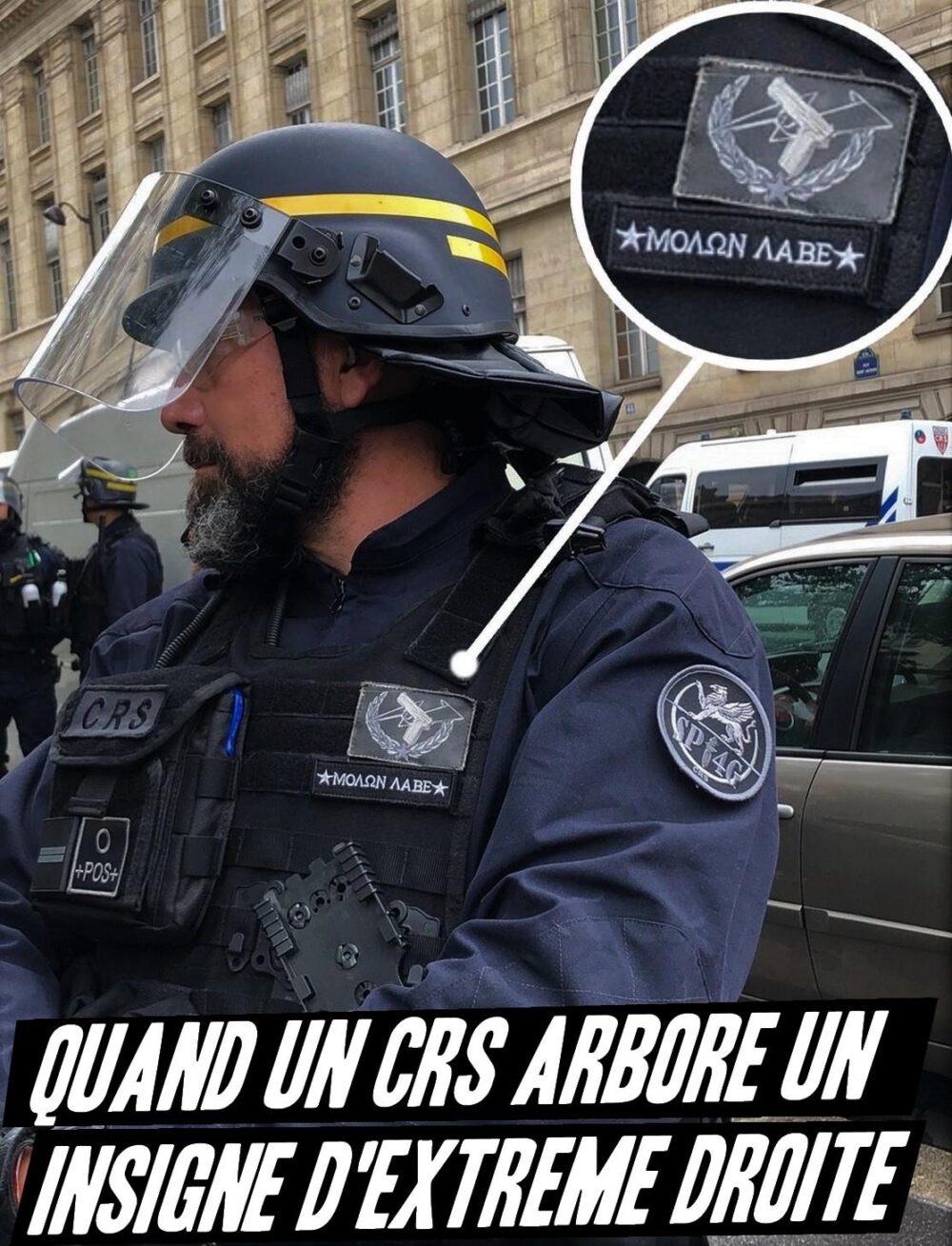 Quand un CRS arbore un insigne d’extrême droite