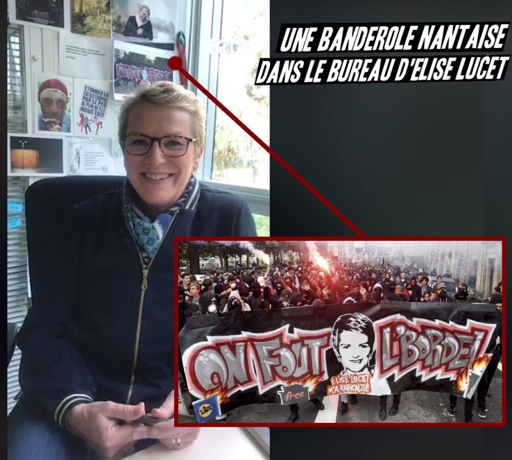 Une banderole nantaise dans le bureau d’Élise Lucet !