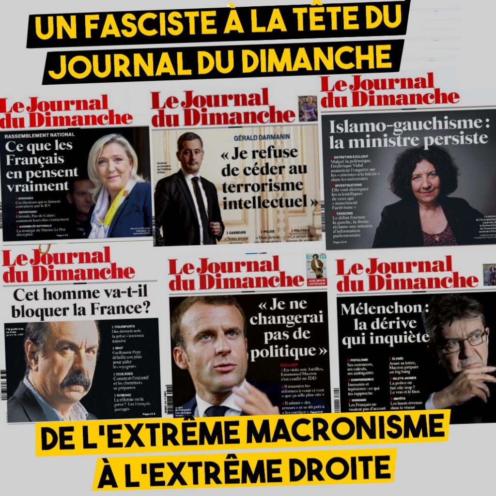 Six couvertures du JDD, toutes plus fascistes les unes que les autres