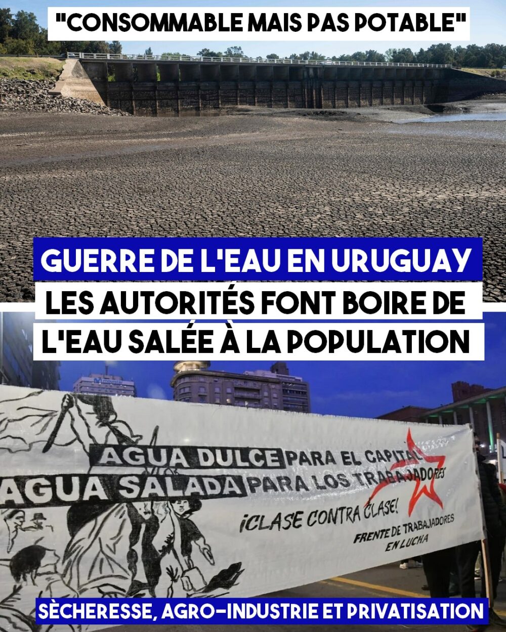 Uruguay : les autorités font boire de l’eau salée à la population
