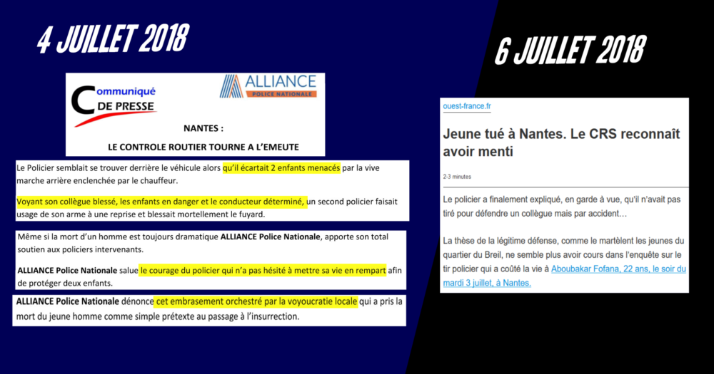 Mort d’Aboubakar : les fake news du syndicat policier Alliance