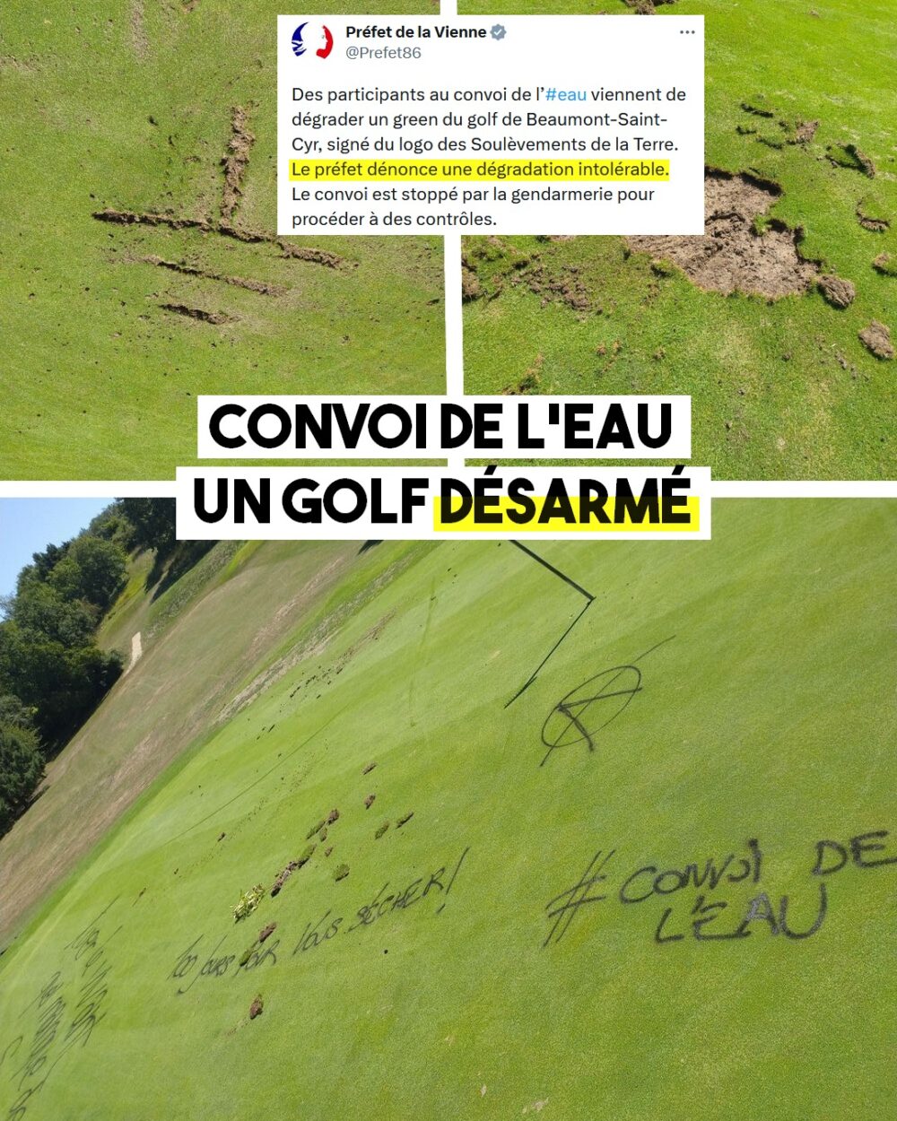 Convoi de l’eau : un golf désarmé dans le Poitou