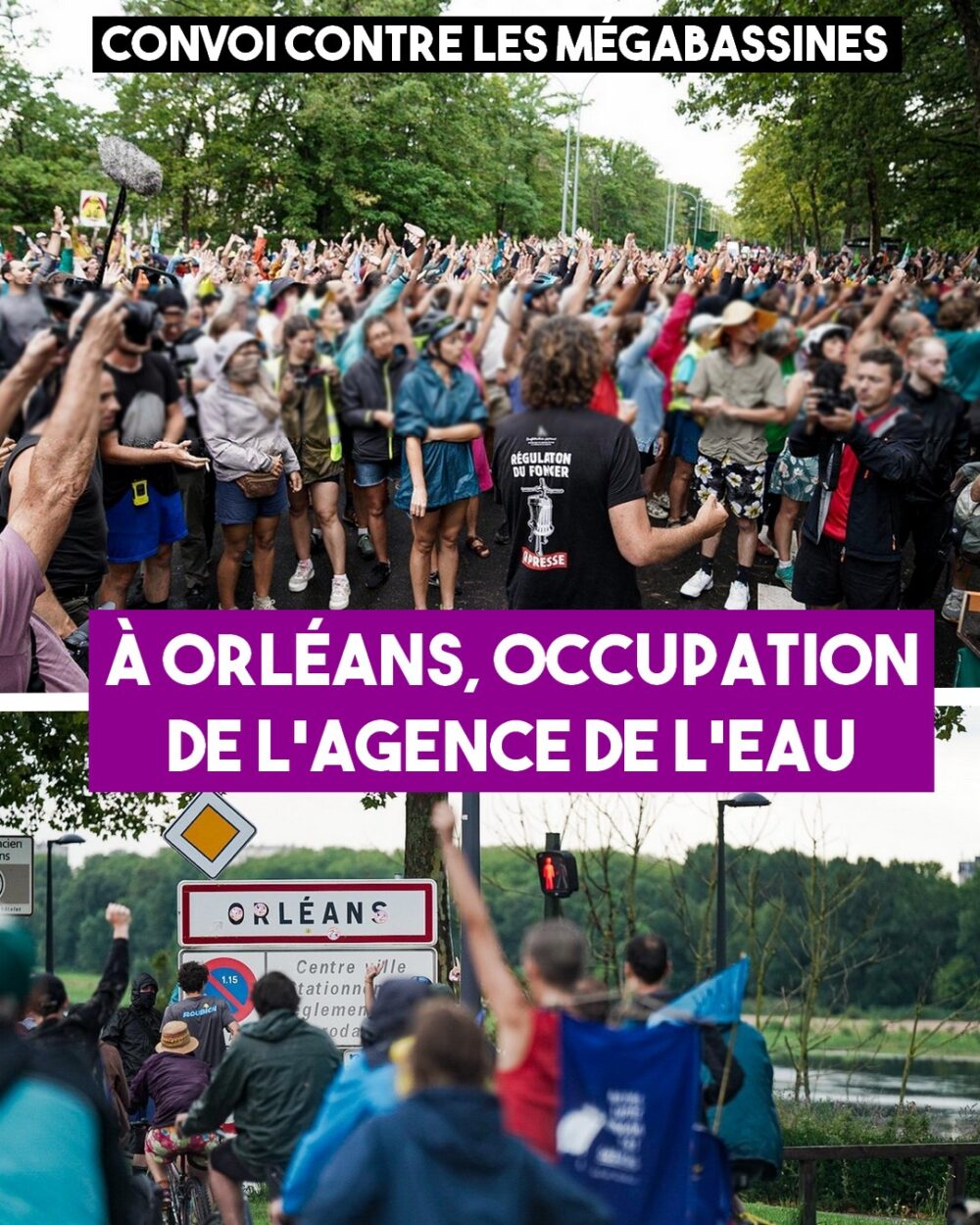 Manifestation devant l'Agence de l'eau à Orléans