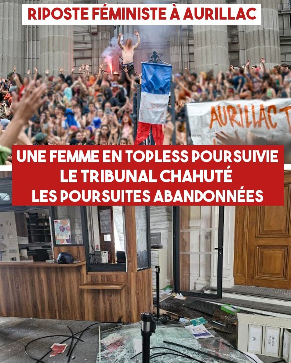 Aurillac : une femme poursuivie pour du topless, le tribunal envahi