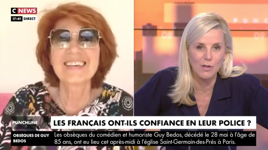 Julie Lescaut discute des violences policières sur CNews.