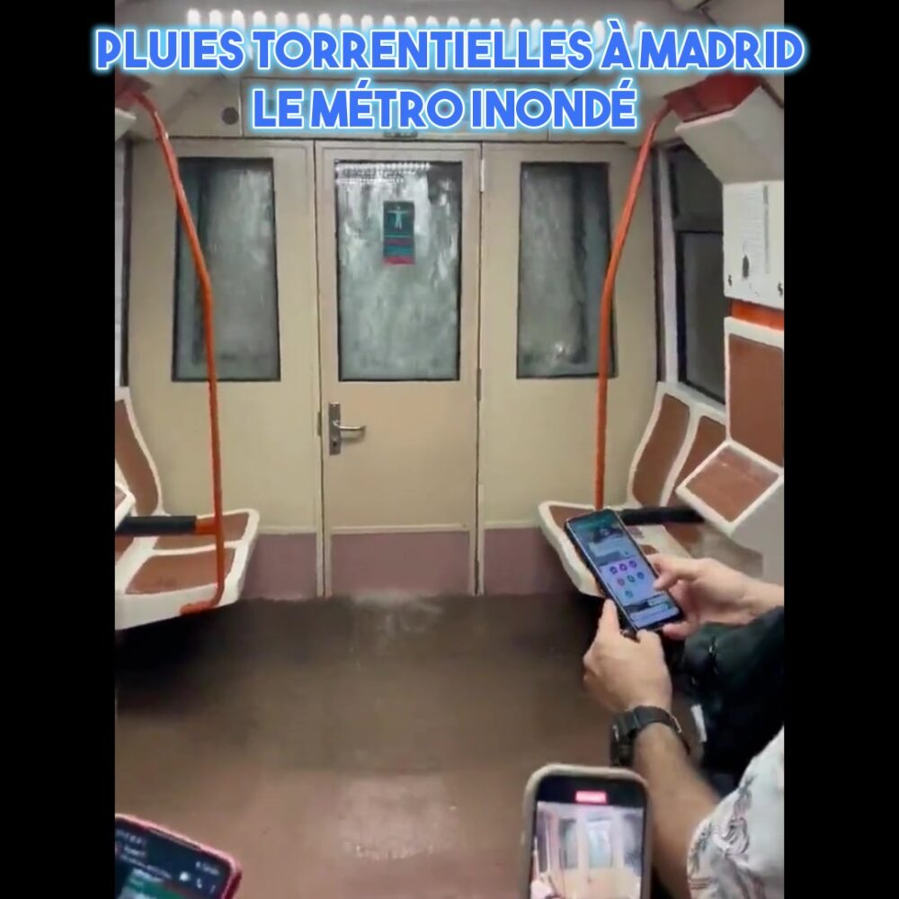 Pluies torrentielles à Madrid, le métro inondé