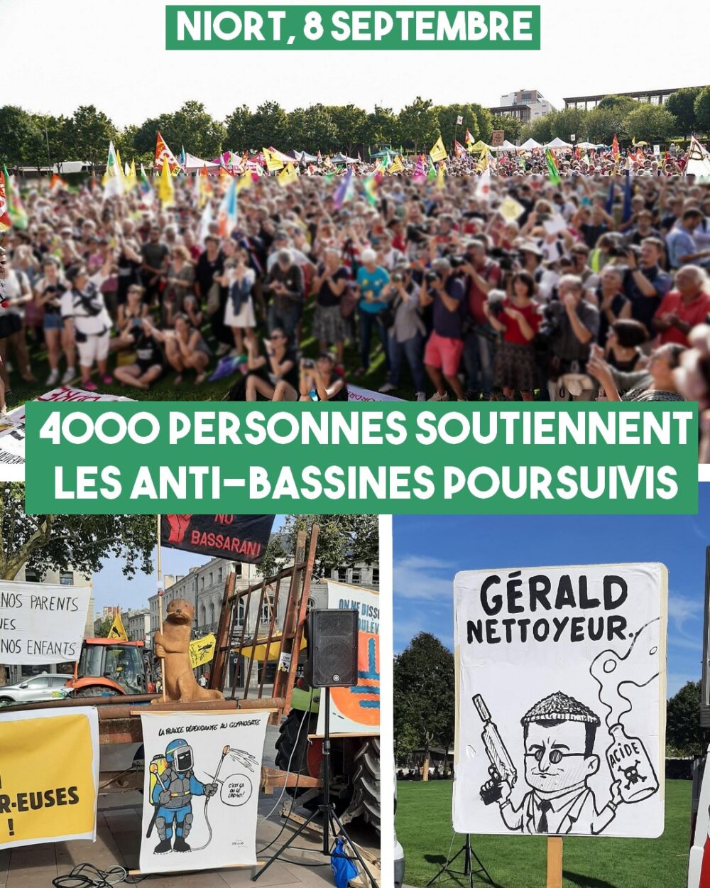 Mégabassines : forte mobilisation contre la répression à Niort
