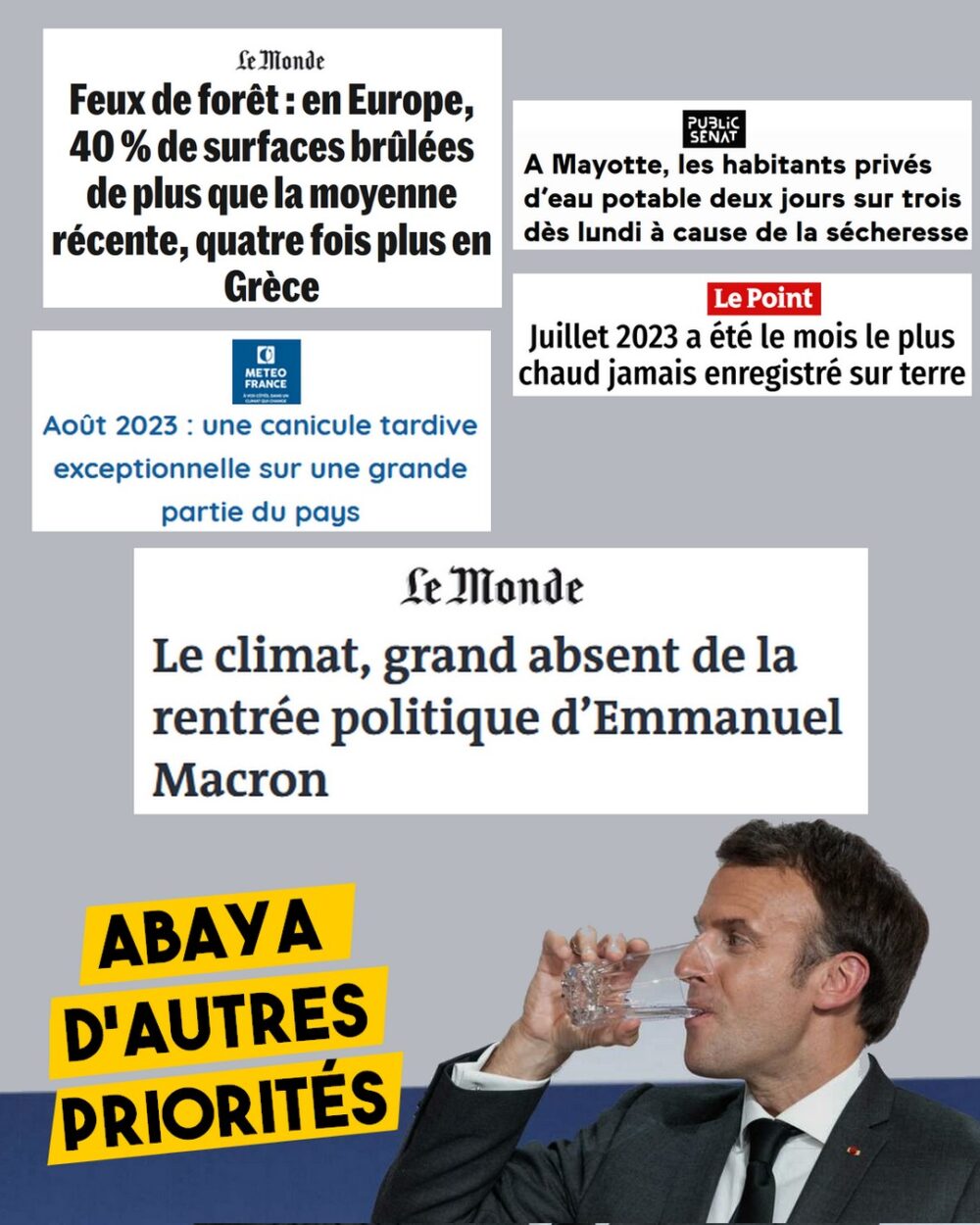 Gouvernement : « Abaya d’autres priorités »