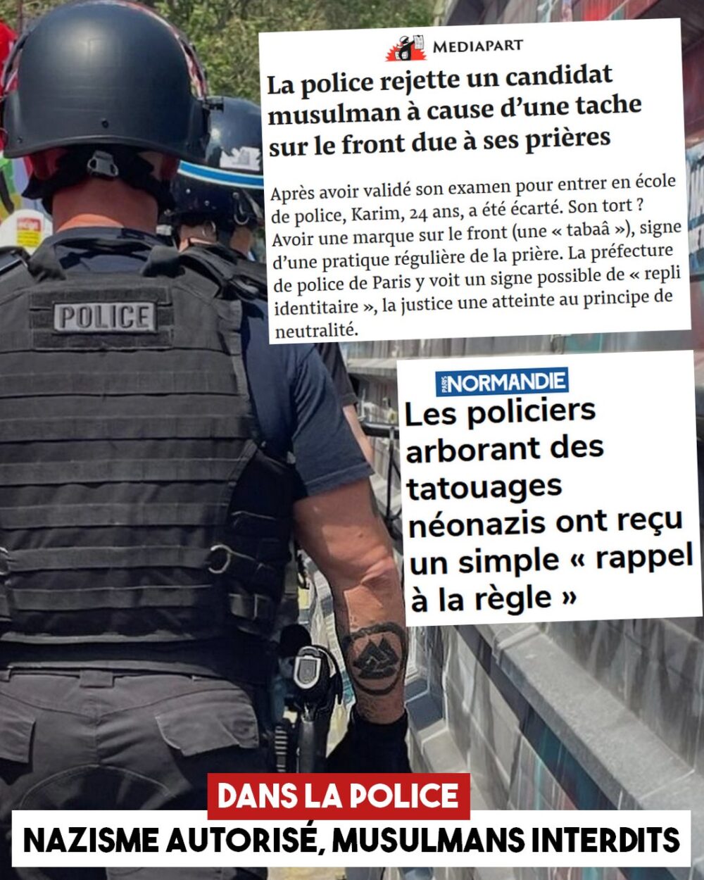 Police française : nazisme autorisé, musulmans interdits