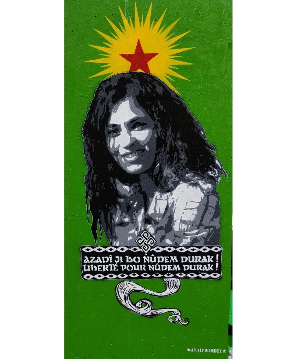 Nûdem Durak sur les murs de Nantes