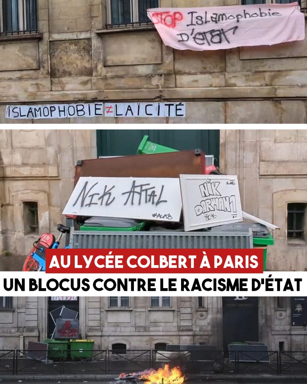 Au lycée Colbert à Paris : blocus contre le racisme